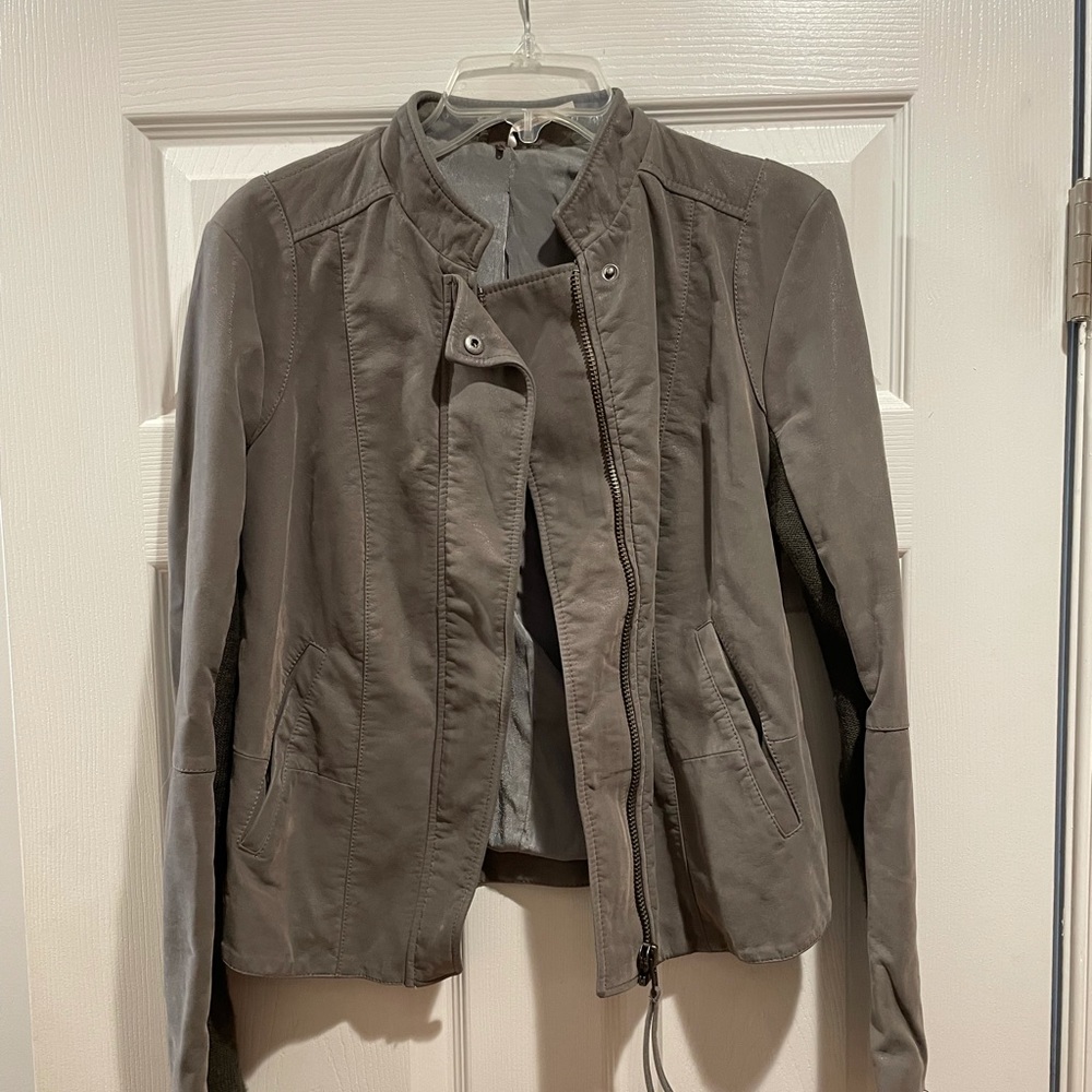 Free People Gray Moto Jacket
